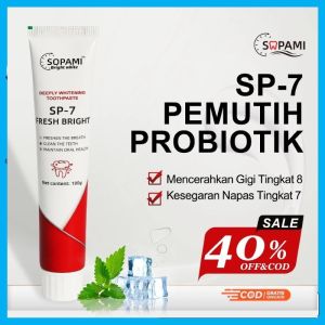 Pasta Gigi pemutih Probiotik SP-7 SOPAMI / memperkuat gigi dan gusi menghilangkan plak gigi super putih! ORIGINAL