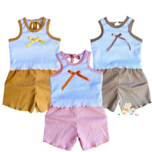 Terno Boxer Sando Short For baby Girl 3-6 Months Old Waffle Knitted