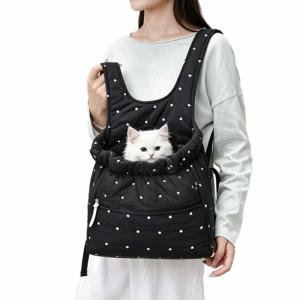IIRA Oxford Cloth Polka Dot Pets Backpack Waterproof Breathable Pet Cat Dog Bag Portable Drawstring Puppy Kiity Carrier Travel Bag Outdoors