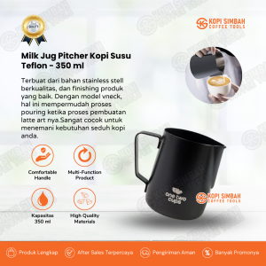 Milk Jug Teflon Stainless 350 ml Milkjug Pitcher Kopi Susu Foaming Coffee Latte Cappuccino