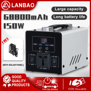Portable Outdoor Generator 96000mAh 300W Fast Charge Large Capacity Power Station with 30W Solar Charging Board 220V Heavy Duty Outdoor Power Bank Travel Camping Home Emergency Power Laptop Powerbank Portable Power Station