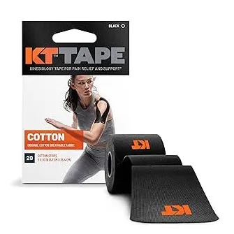 KT TAPE Original Cotton 20 Pre Cut Stripe Black