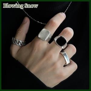 Blowing Mens Vintage Metal Finger Ring Set Of 4 Pieces Punk Style Hip Hop Trend Ring Set