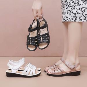 [Free Shipping] New soft womens shoes for mothers mothers-in-law and nurses plastic breathable wedge sandals womens single-strap sandals
