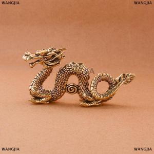 [COD] WANGJIA Chinese Beast Dragon Statue Bronze Figurine Ornaments Antique Copper Mythical Animal Miniature Home Decoration Crafts Collection