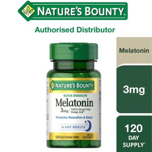 🔥 [New Launch] Nature’s Bounty Melatonin 3mg 120 Tabs – Sleep Aid Cherry Flavor Quick Dissolve