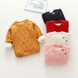 DIIMUU Winter Kids Fashion Boys Girls Sweaters Children Clothing Causal Warm Tops for 1-5Y