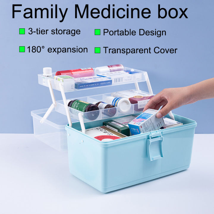 Plastic Storage Box Medical Box Organizer Multi-Functional Portable  Medicine Cabinet Family Emergency Kit Box - AliExpress