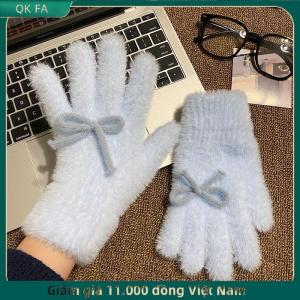 QK FA ✨ Dễ thương ngọt ngào cung găng tay sang trọng găng tay chống lạnh sinh viên mùa đông ấm áp năm ngón tay Găng tay phụ nữ phụ kiện thời trang quà tặng giáng sinh