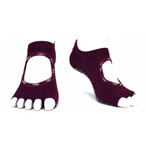[finger] Korean Womens Yoga & Pilates Toe Socks with Two-Sides Anti Slip