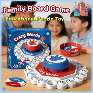 Vixplorn Crazy Words Board Game Fast-Paced Family Board Game Spelling Word Kids Educational Puzzle Toy