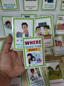 WH Questions with Answer Matching Flashcards for Kids | Speech Therapy SPED sned Learning Cards SNED AUTISM SPEECH DELAY