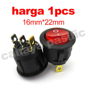 Saklar Switch Bulat 3 pin (on-off) dengan lampu indikator