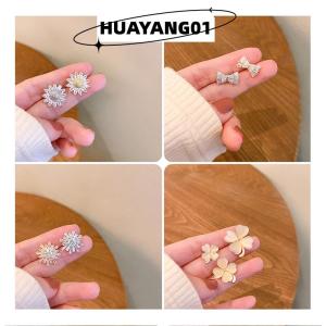 HUAYANG01 [HOT FASHION] เข็มกลัดแฟชั่นเข็มกลัดรูปโบว์ดอกไม้สำหรับผู้หญิงเข็มกลัดติดเสื้อโค้ทกันหนาวทำจากโลหะ