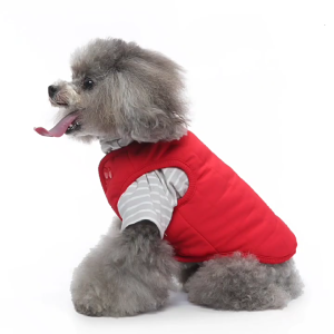 Cold Weather Fleece Lined Dog Jackets with Waterproof Exterior and 2 Leg Design Thickened Winter Coat for Small Breeds