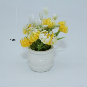 YUDESHUI 1:12 Bông hoa thu nhỏ cho nhà búp bê 9 màu sắc 4cm/1.15cm Bình hoa giả bằng nhựa Hoa đã hoàn thành Đồ trang trí nhà búp bê thu nhỏ