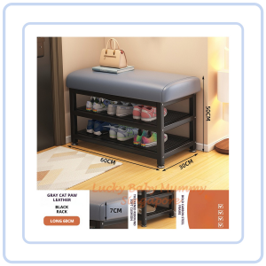 【COZYCASA】Minimalist Shoe Storage Bench with PU Leather Cushion/Multi-Tier Rack/Entryway Stool strorage