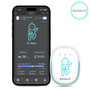 Sense-U Pro Baby Monitor with Arousal Vibration Tracks Breathing/Sleeping Position/Overheating