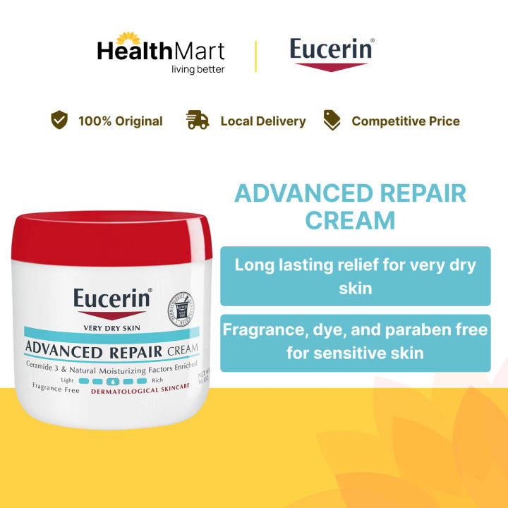[SG] Eucerin Advanced Repair Cream, 454g [Very Dry Skin | Fragrance-Free | Paraben-Free | Dermatologist Recommended]