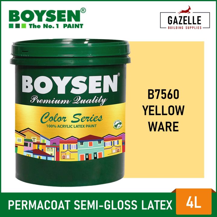 Boysen Color Series Permacoat Semi-Gloss Latex Yellow Ware B7560 ...