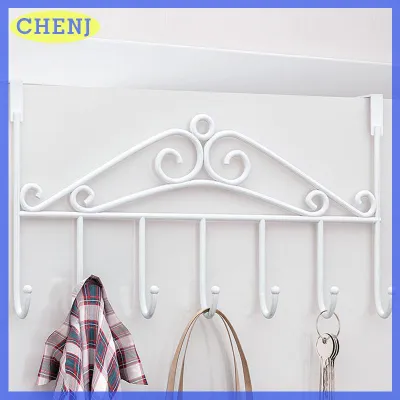 CHENJ Giá treo trên cửa bằng kim loại móc treo áo khoác khăn 7 Móc giá móc sắt