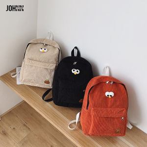 ELACCENT กระเป๋าผ้า กระเป่านักรียน กระเป๋าเป้สะพายหลังผ้าลูกฟูกยาวนักเรียนประถม กระเป๋าเป้นักเรียนสไตล์เกาหลีเทรนด์ใหม่ อายุ 6 ถึง 10 ปี กระเป๋า ผญแฟชัน กระเป๋านักเรียน กระเป๋าเป้สะพายหลัง