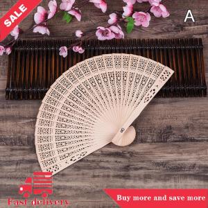 [COD] Fashion Wedding Hand Fragrant Party Carved Bamboo Folding Fan Chinese Wooden Fan Vintage Hollow Antiquity Folding Fan Home Decor