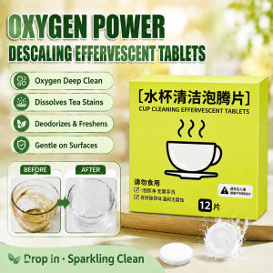 Oxygen Water Bottle Cleaning Tablets Effervescent Descaling Remover Stains Limescale Odor Elimination Fast Acting Daily Use Powerful Cleaner Dissolver Residue Free Easy to Use
