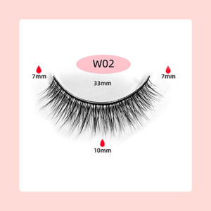 High Quality 1Pair Self-adhesive False Eyelashes Natural Long 3D Curl Anti Allergic Eyelashes Reusable Fake Eyelash