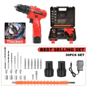 Cordless Drill Driver 12V DoubleSpeed 30pcs Hand Drill/Electric Drill Power Tools Drills Heavy Duty