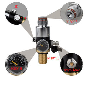 Station M18*1.5 Air Tank Pressure Regulator PCP Regulating Output 1800PSI Valve For Scuba Diving Fittings