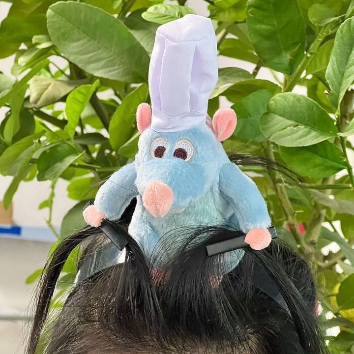 BEIBEI Plush Ratatouille Chef Remy Hair Band Hair Clip Ratatouille Chef ...