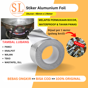 Lem Lakban Tambal Panci / Tengki Motor Bocor Plester Stiker Aluminium Foil Tape For Heat Insulation Metal