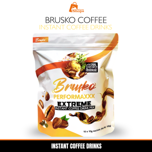 Brusko Instant Coffee Drink Strong Coffee Mix Energy Boost 3in1 Style Sachet Easy to Prepare