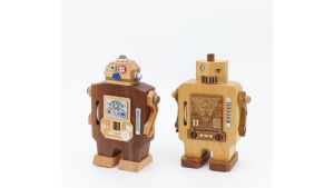 Walking Robot Wooderful Life Collectible Handmade Wooden Music Box 行走机器人 木制音乐铃 音乐