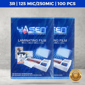 Yasen Hot Laminating Film Glossy 100 Sheets 3R 4R 5R 125/250 Microns Photos ID Cards