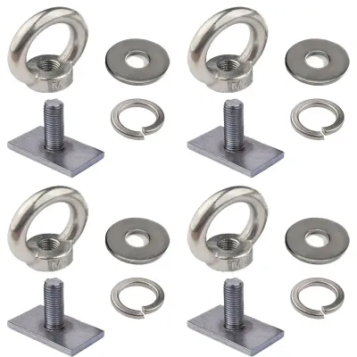 4x T Bolt Eye Nut tie down kit for Rhino Yakima Pro Rola roof rack M8 16mm