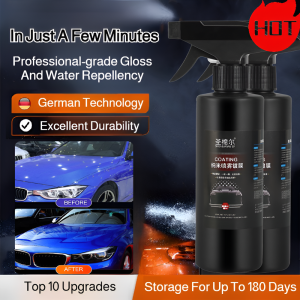💝Hot Sale💝Fastacting Nanocoating Agent Car Protection Quick Car Coating Spray Nano Ceramic Coating Wax For Paint Protection Glass Hydrophobic Sealant Universal Use For Entire Car Body Instant Shine And Water Repellent