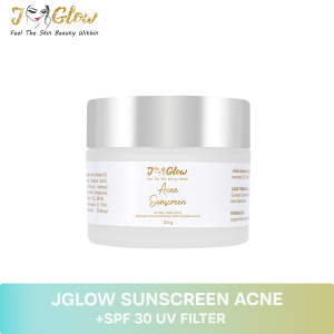 Jglow skincare Sunscreen Pink Cheries  Kulit Berjerawat Krim  Siang Acne membantu mengatasi jerawat