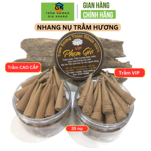 Nhang trầm hương xông nhà Gia Khang Trầm Hương loại Cao cấp - Vip ( hàng tốt ) thơm ngọt dịu  đốt xông nhà tẩy uế thu hút năng lượng tốt cho gia đình bạn hộp 35 viên
