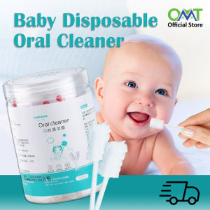 30pc per Bottle Disposable Baby Oral Cleaner Tongue Cleaner Infant Newborn Toothbrush Gum Remove