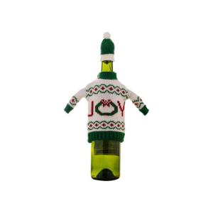Holiday Knit Wine Bottle Protector Cartoon Snowman Theme Christmas Decoration Soft Champagne Cover For Parties