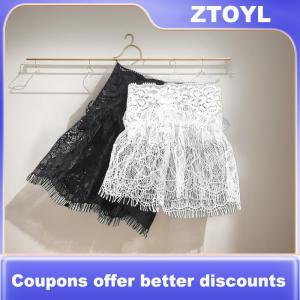 【ZTOYL】 Women Arm Sleeves With Short Tassels White And Black Pleated Cuff Beautiful Lace Accessories Outdoor Embellishments