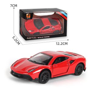 Childrens toy Ferrari GTR Toyota Hummer alloy car model can open the door 1:43 metal rebound simulation car decoration birthday gift