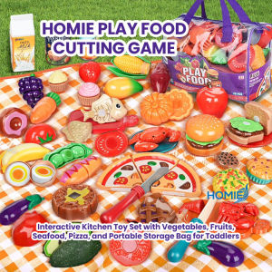【Fruit & Vegetable Bag】Pretend Play Realistic Action Cutting  Food Game / Interactive Kitchen Toy