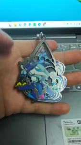 2026 Anime Game Hydro Archon God of Justice Key Ring Furina de Fontaine Focalors Quicksand Metal Pendant Keychain Kids Gift