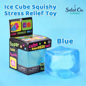 Ice Cube Shaped Squishy Toy Soft Q Texture Hand Fidget Toy Press Squeeze Stretch Stress Reliever