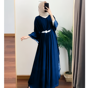 Mavin Store - Kaftan Busui Friendly Model Baru 2025 Gamis Muslim Wanita Remaja dan Dewasa Risleting Depan Simpel Elegan Bahan Jatuh Ceruty Babydoll Baju Kalong Lebaran 2025 Viral Gamis Remaja Aestetik Gamis Kondangan