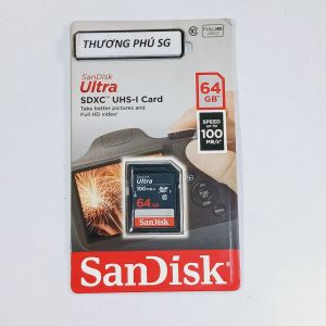 Thẻ nhớ máy ảnh SD 64GB Class 10 / Hiệu Sandisk chính hãng