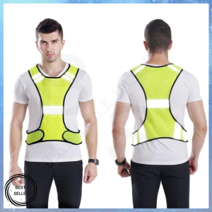 Reflective Vest Cycling Adjustable Safety Warning Visibility Vest Jacket Stripes